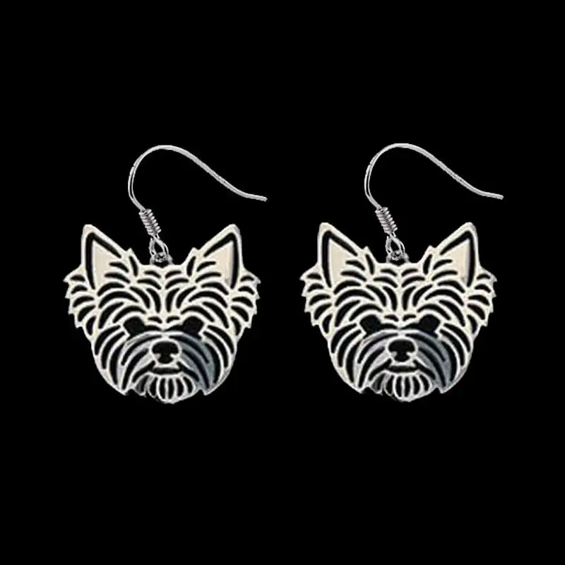 Hot Sale Alloy Yorkshire Terrier Earrings Female Jewelry Dog Drop Earrings