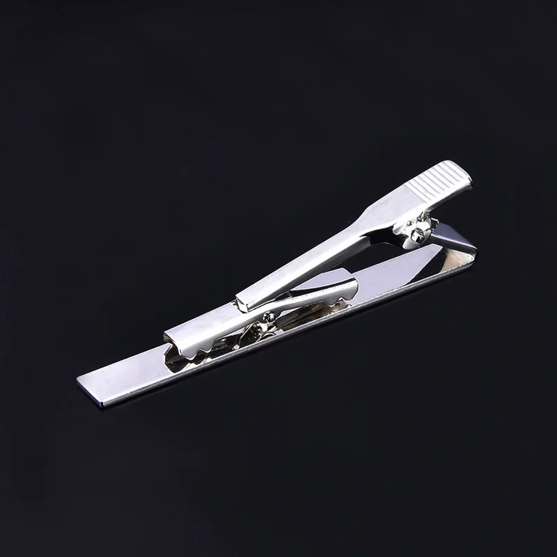 1 Piece Metal Silver Tie Clip 5.8cm For Men Wedding Necktie Tie Clasp Clip Gentleman Tie Bar Crystal Tie Pin For Mens Gift