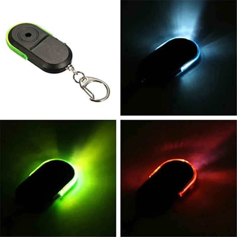 LED Whistle Key Finder Flashing Beeping Sound Control Alarm Anti-Lost Key Locator Finder Tracker With Key Ring In Stock