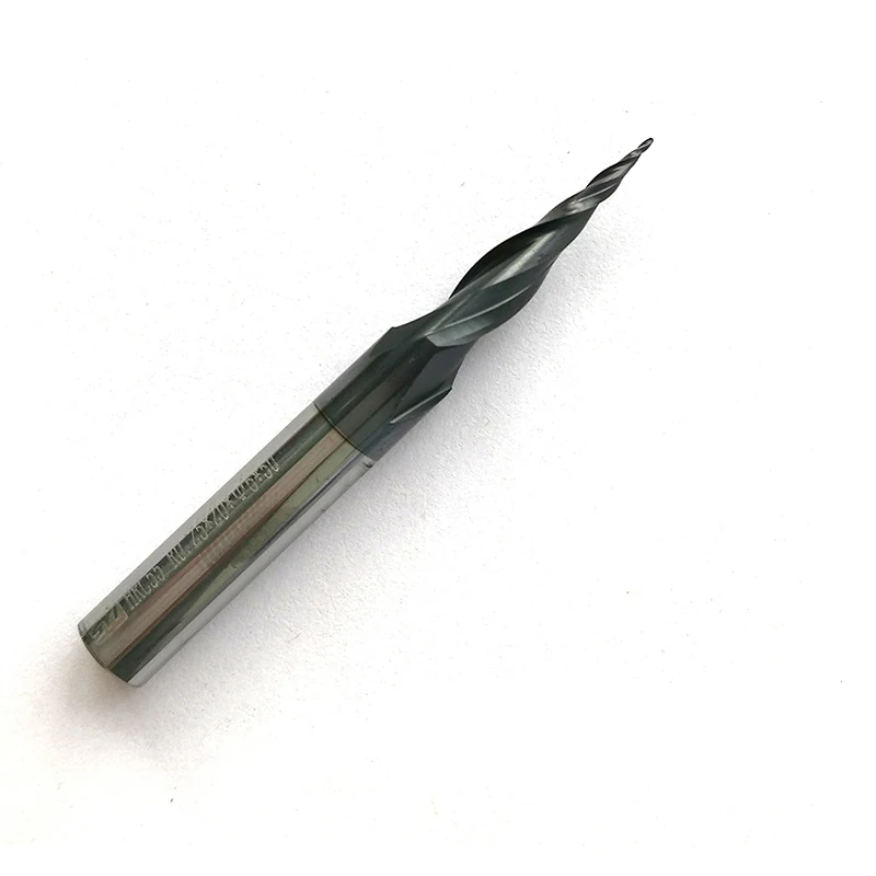 1pc HRC55 R0.25*D6*20*50L*2F Tungsten solid carbide Coated Tapered Ball Nose End Mills taper and cone endmills