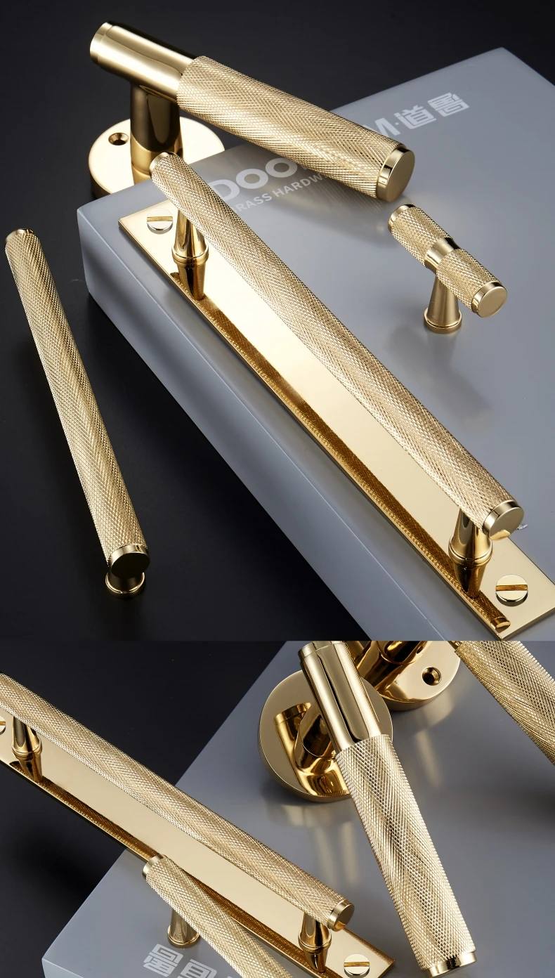 Dooroom Messing-Möbelgriffe, gerändelt, Gold, Schwarz, für Kleiderschrank, Schrank, Kommode, Schublade, Knöpfe, Stangen, Großhandel erhältlich – Detail 6