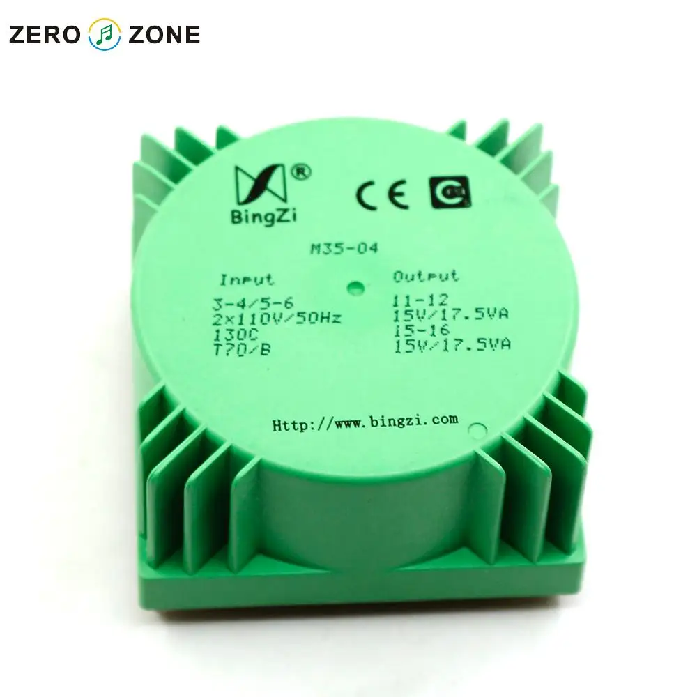 GZLOZONE 35W Green Cube Sealed Transformer Double 15V Double 110V Transformer For Amp