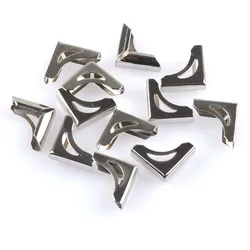 100 sztuk 10x10x3mm srebrny metalowe narożniki do książek Scrapbooking albumy ze zdjęciami menu zabezpieczenie narożników metalowe rzemiosła DIY CP1844