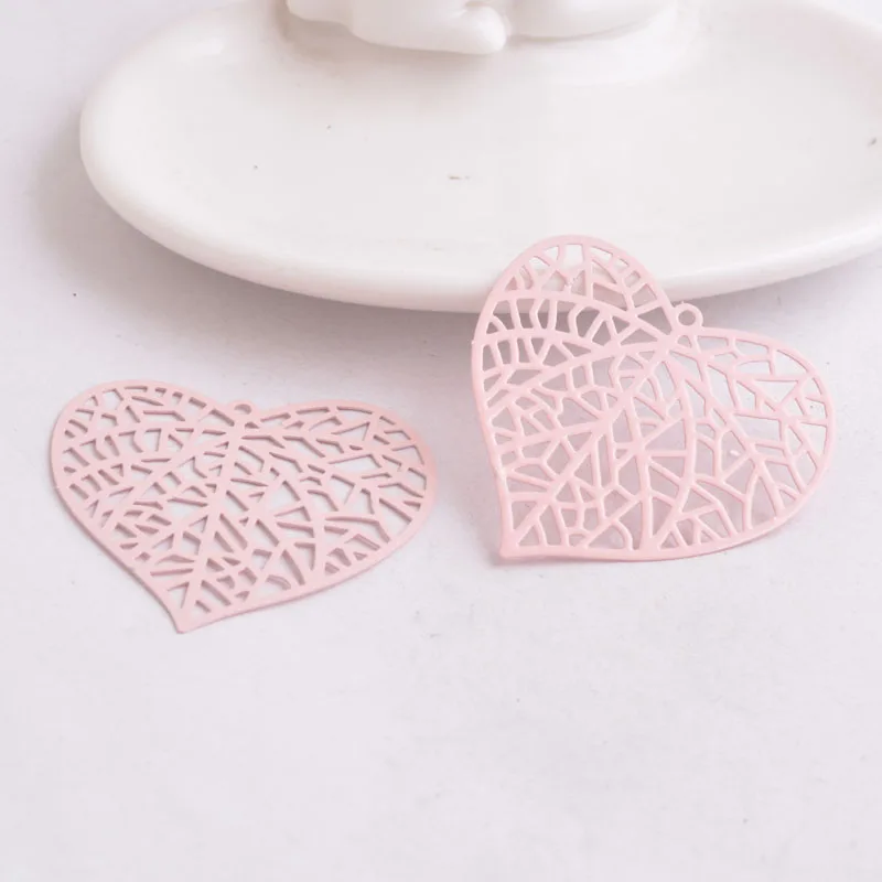 30 Stück AB4966 40*42mm Herzförmige Blattanhänger Blätter-Charms Anhänger – Detail 11