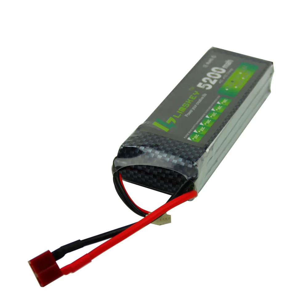 Limskey-batería Lipo 3S 11,1 V 5200MAH 30C AKKU LiPo 11,1 V RC para helicóptero, cuadricóptero, coche, barco, 2 piezas