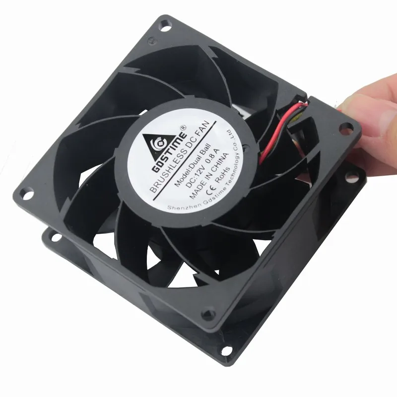 Waktu Luang 10 Buah Bola Ganda Radiator Komputer 80 Mm X 38 Mm Kipas Brushless DC 12 V 80X80 MM 4 Kabel 4 Pin CPU PC Case Cooling Fan 8 Cm