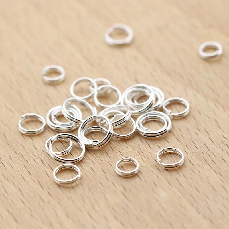 10pcs Real Pure Solid 925 Sterling Silver Double Open Jump Rings Split Ring for Making Key Chains Jewelry Findings Accessories