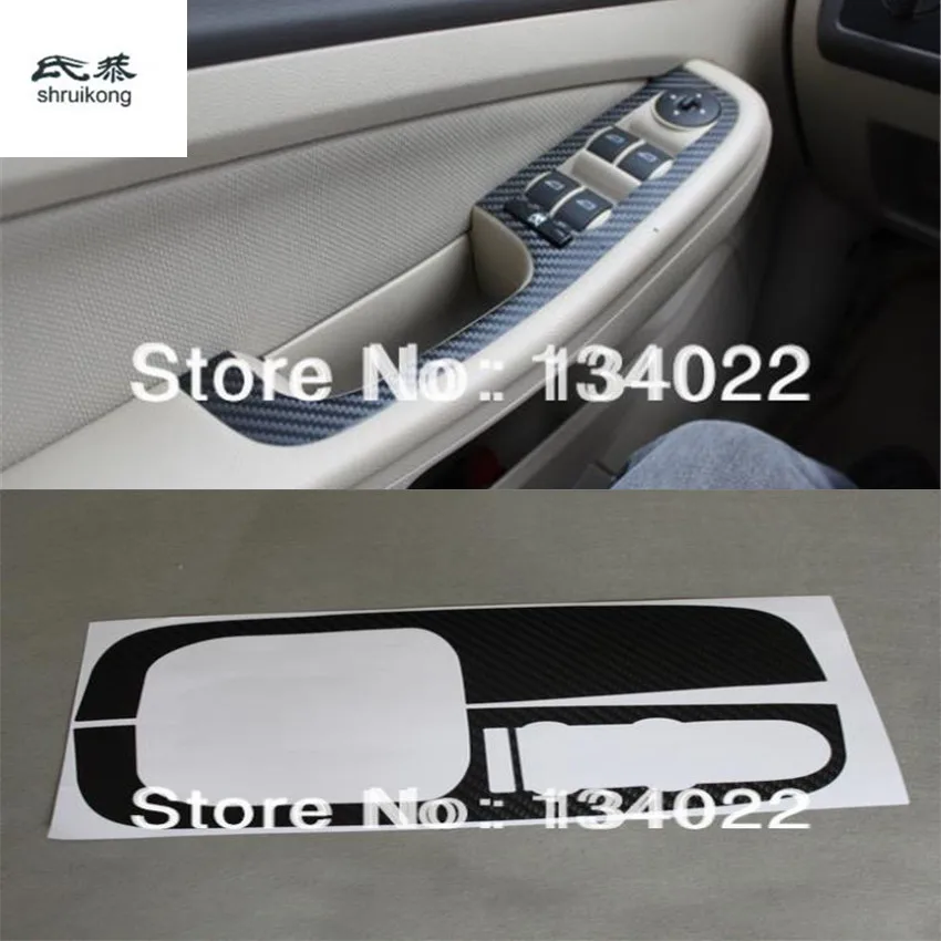 2PCS/LOT Carbon Fiber Car Stickers of the Window Lift Control Panel Decoration Cover for Ford Focus 2 MK2 2009-2011