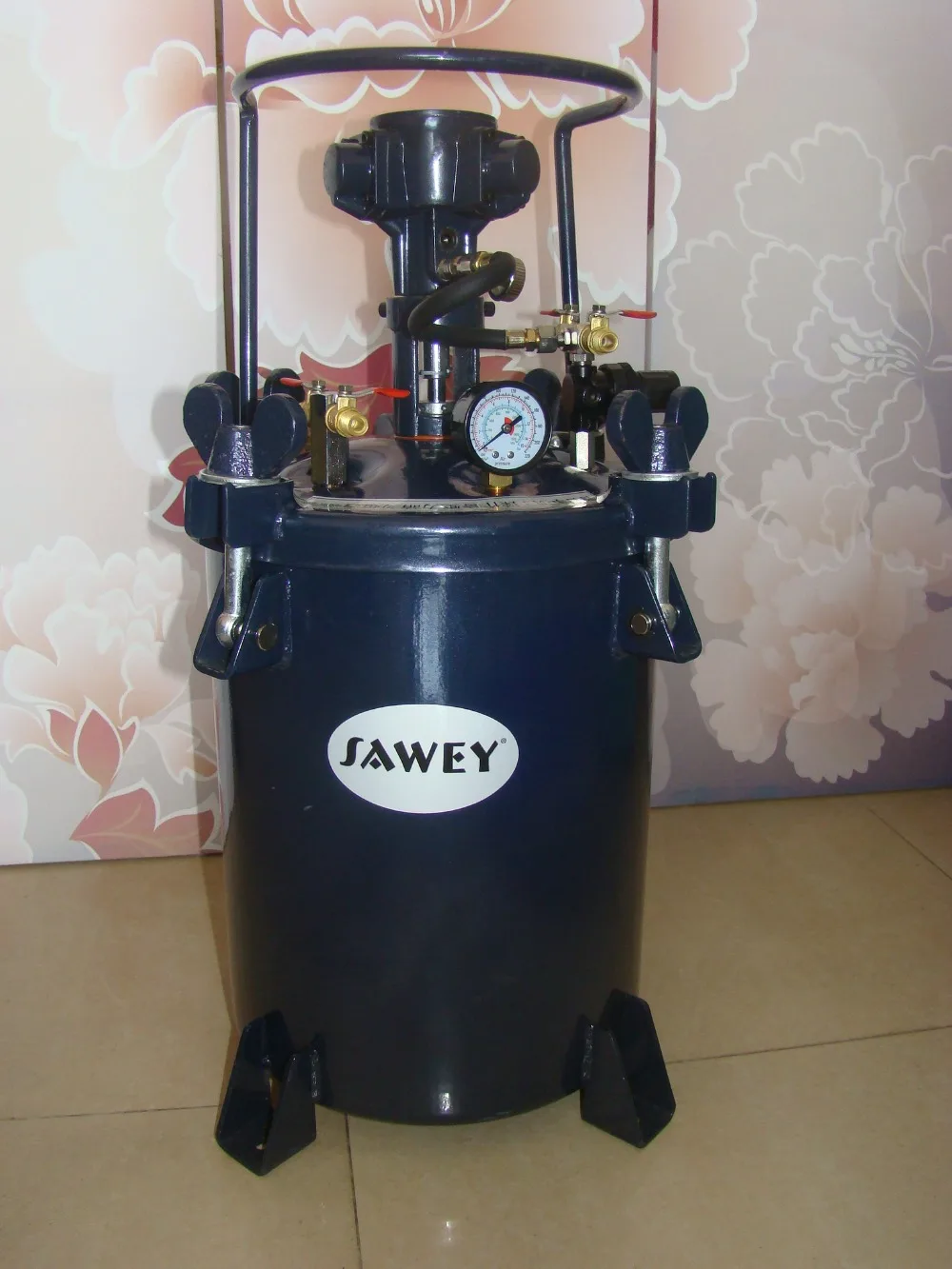 

60L/15.85 gallon automatic auto mixing swing pressure pot tank with stainless steel inner pot