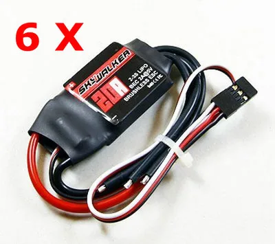 

6X Hobbywing 20A Brushless speed controller ESC For Y6Tcopter Multi-Copter Y650