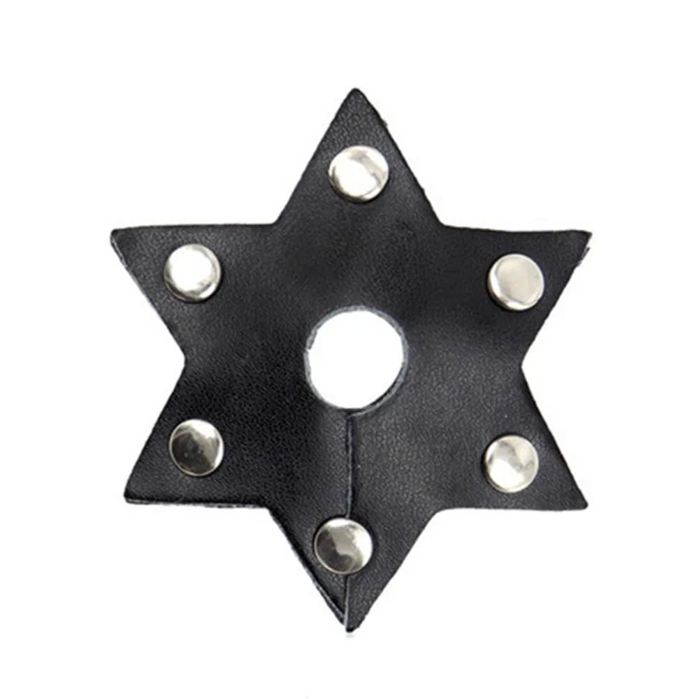 Sexy Hexagram Shaped Nipple Cover Temptation Pu Leather Pasties Hollow Breast Stickers Flirty Fetish Nipple Covers