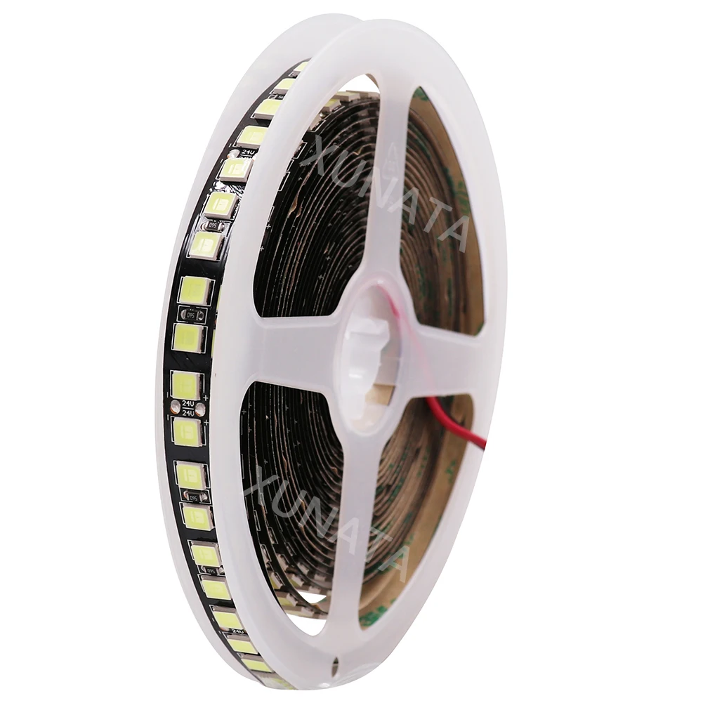 Imagem -06 - Razend 5m Smd 5054 Led Strip Luz dc 24v 120leds m 600leds Led Fita Mais Brilhante 5630 3528 3014 2835 Led Fita Branco Preto Pcb