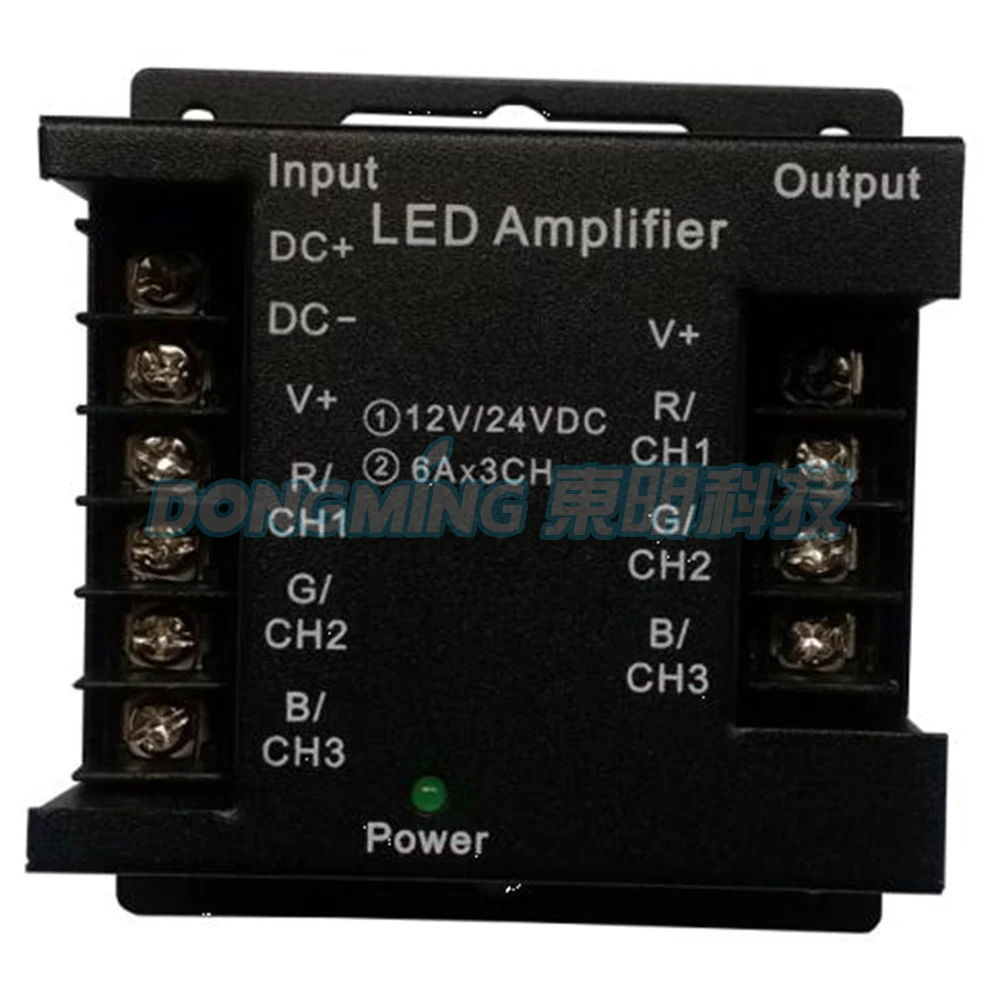 

5 шт. 6 А 216 Вт 3-канальный усилитель высокой мощности rgb светодиодный пульт дистанционного управления усилитель черный железный чехол светодиодный Усилитель