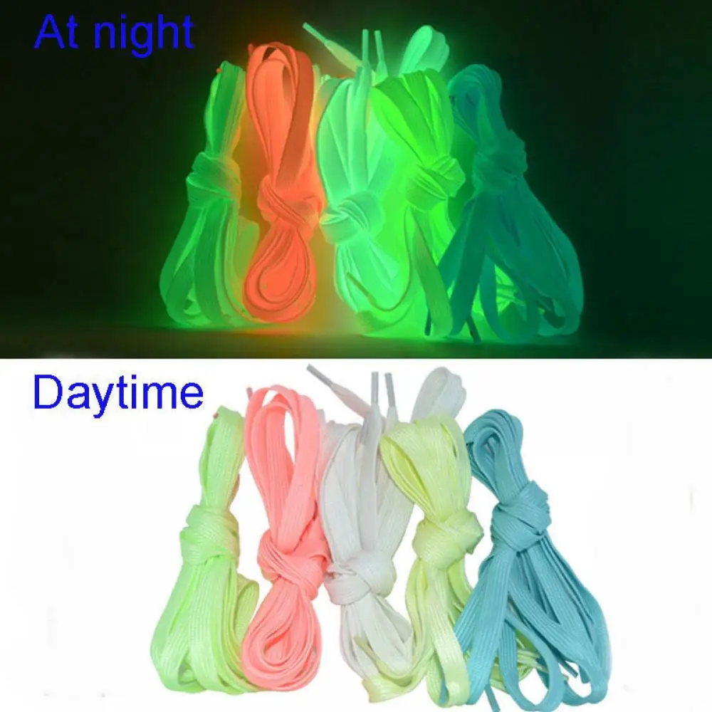 

1Pair 120cm Luminous Sport Shoelace Glow In The Dark Night Fluorescent Shoelace Athletic Sport Flat Shoe Laces for Men Women