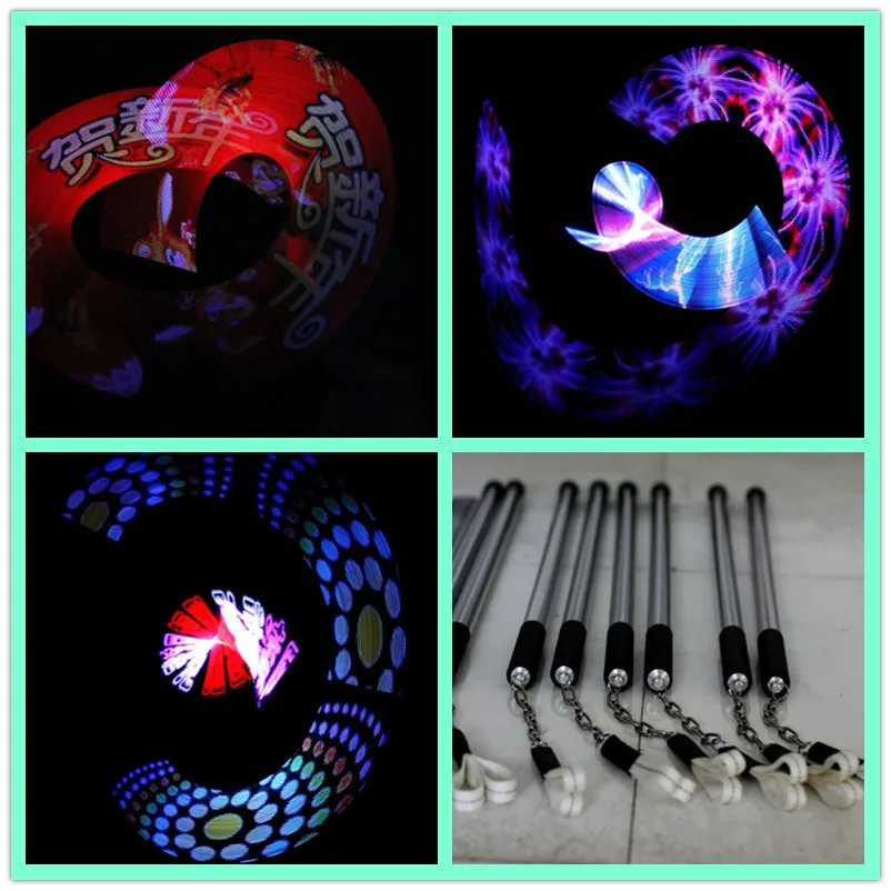 3Pcs  60 Pixels Led Visual Poi Full-Color Lamp LED Programmable Stick USB Graphic Poi