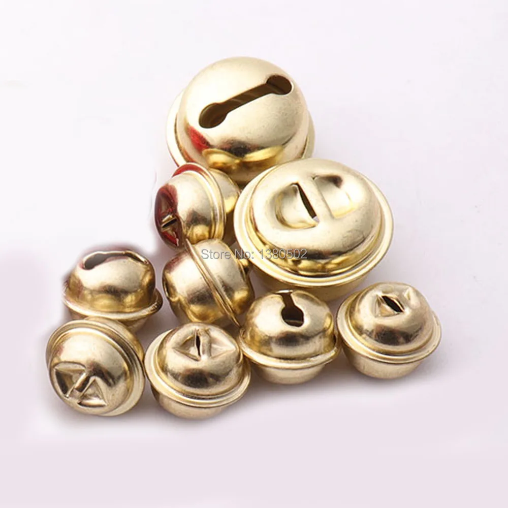 

100pcs/lot 10/18mm light Gold color Metal Jingle bell Jewelry Pendant Bracelet Christmas Tree Decoration