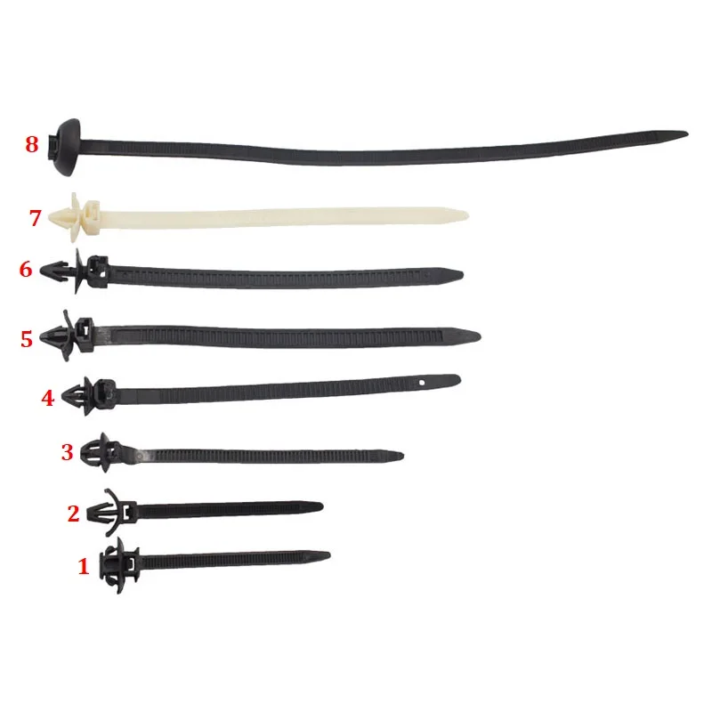 Car Universal Releasable Straps Fixed Car Cable Zip Tie Fastening Ties Push Mount Wire Tie Retainer Clip Clamp