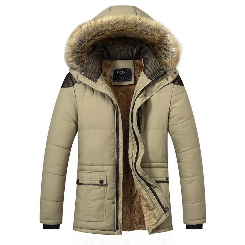 M-5XL giacca invernale da uomo con cappuccio con collo in pelliccia 2023 giacca e cappotto da uomo in lana calda di nuova moda parka maschile antivento casaco