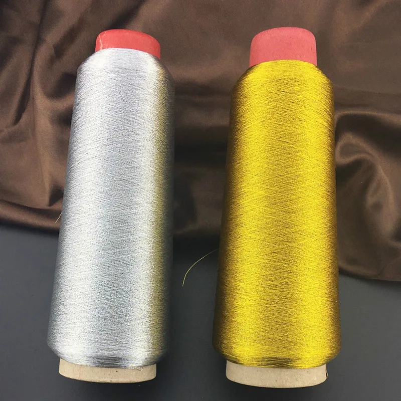 Gold Silver Computer Cross-stitch Embroidery Threads 3000M Sewing Thread Textile Metallic Yarn Woven Sewing Machine Cones Line