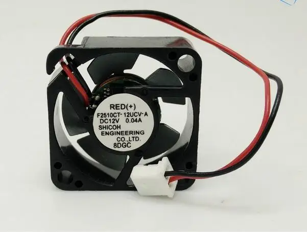 F2510CT-12UCV 12V 0.04A 2.5Cm 25*25*10 2 Draad Ijzer Blade Miniatuur Koellichaam Fan