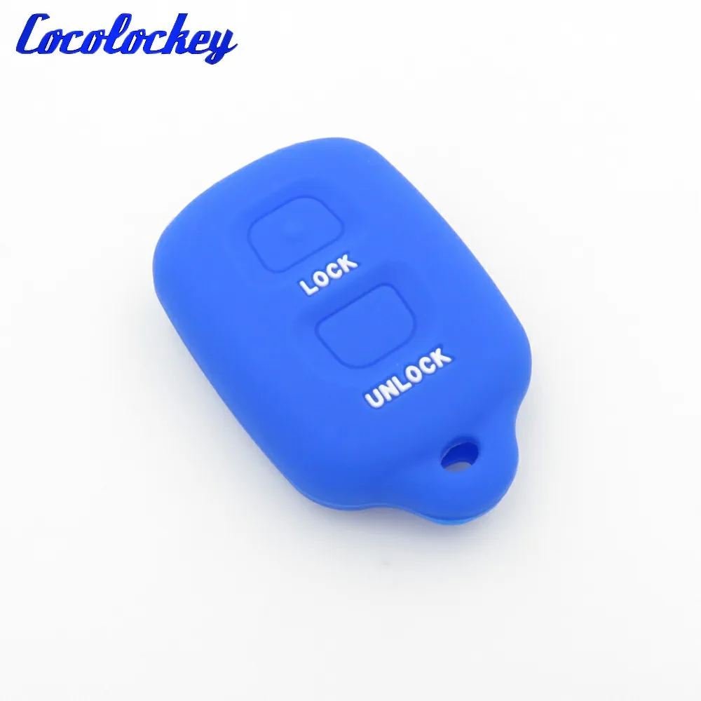 Cocolockey Chiave Del Silicone Della Copertura di Fob Della Cassa Della Pelle Set Giacca Fit per Toyota RAV4 Corolla 1998-1999 2 Tasto del