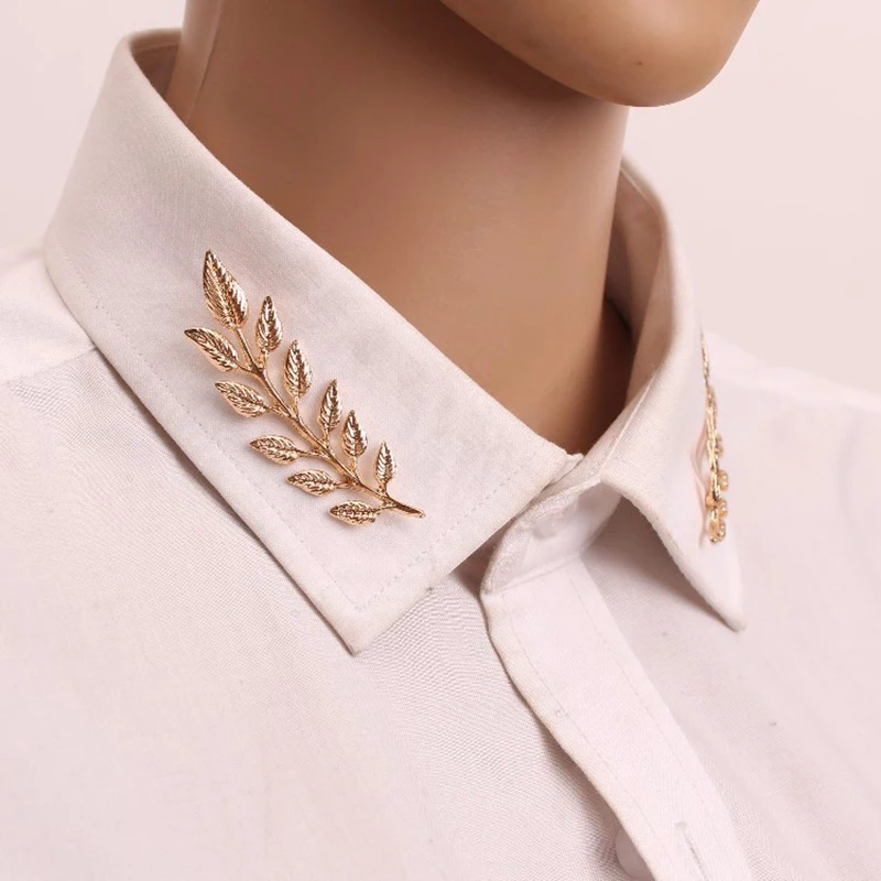 Fashion Leaf Brooch 2pcs Zinc Alloy Men's And Women's Jewelry Design Fashion Holiday Gift Decoration Sweater Clothing Accessorie