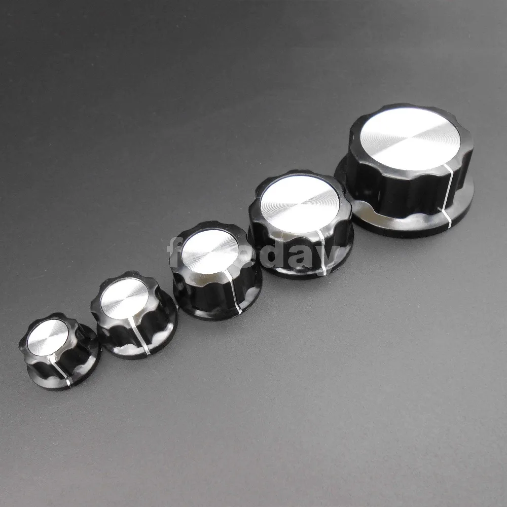 10 pz X NEW HQ MF-A01 A02 A03 A04 A05 Manopola Del Potenziometro della Bachelite calotta del pomello Nucleo di Rame 6mm 6.4mm per amplificatore MF * FD749-754