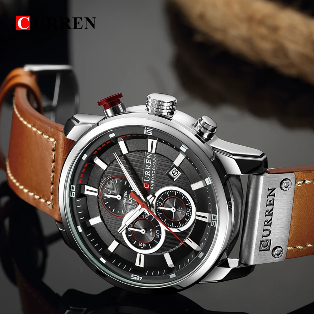 Top Brand Luxury CURREN 2018 Fashion Leather Strap Quartz Men Watches Casual Date Business Male Wristwatches Clock Montre Homme