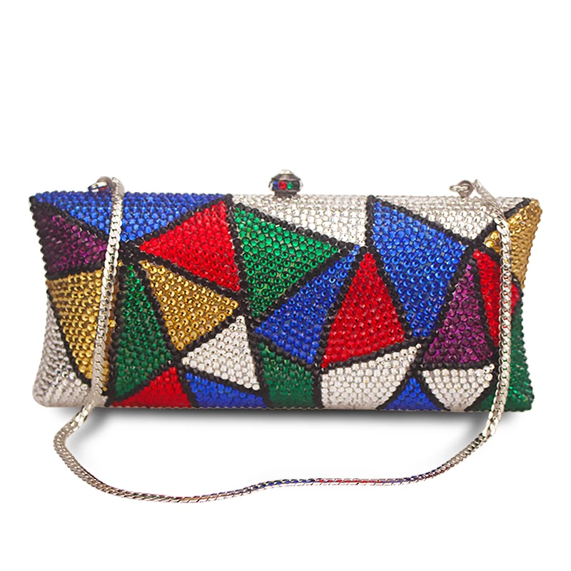 Multi color Crystal Evening Bag High quality Luxury Diamond Plain Clutch Bag Designer rhinestone pochette Women Handbags