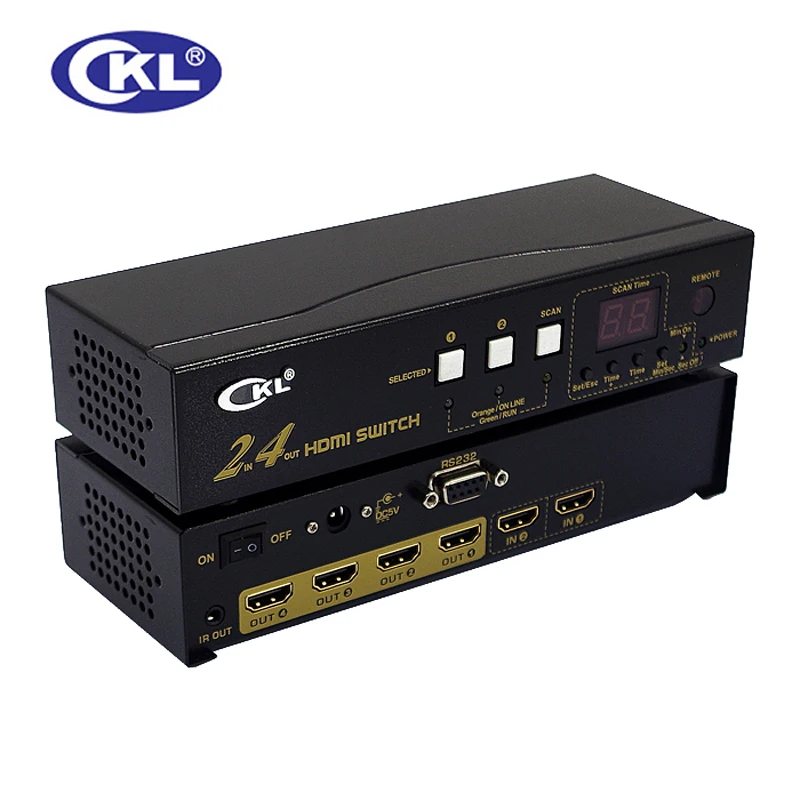 CKL-224H высокое качество 2 в 4 выхода HDMI переключатель разветвитель поддержка 1,4 в 3D 1080P для PS3 PS4 для Xbox 360 ПК DV DVD HDTV