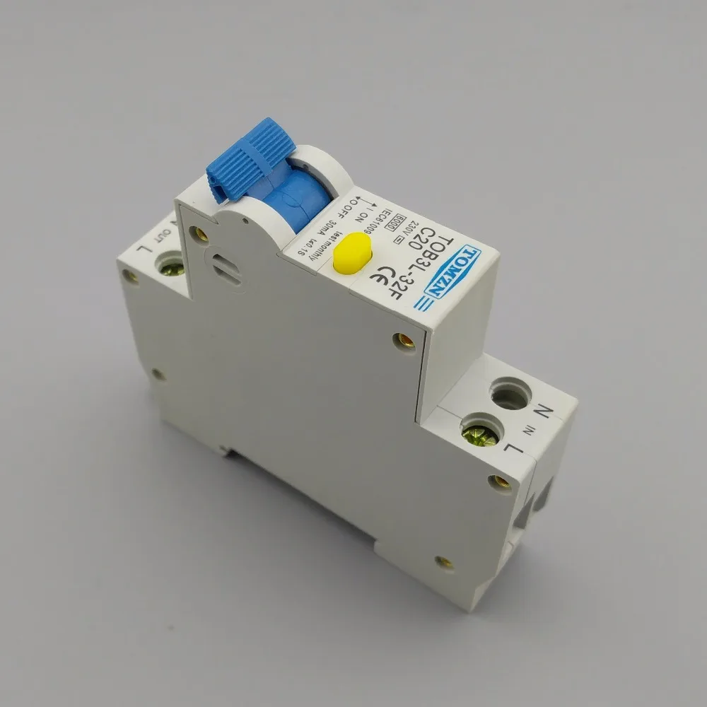 18MM RCBO 20A 1P+N 6KA Residual current Circuit breaker differential automatic with over current and Leakage protection