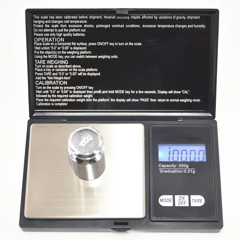 100g/0.01g 200g/0.01g 500g/0.1g Digital Scale High-precision Jewelry Pocket Electronic Scale