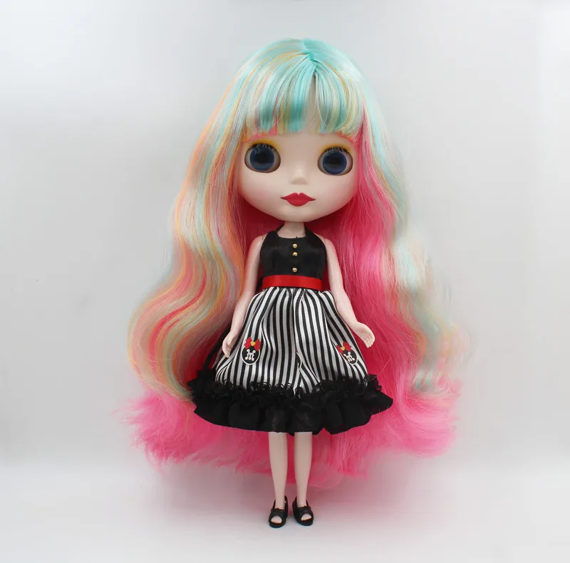 

Free Shipping big discount RBL-534 DIY Nude Blyth doll birthday gift for girl 4colour big eye doll with beautiful Hair cute toy