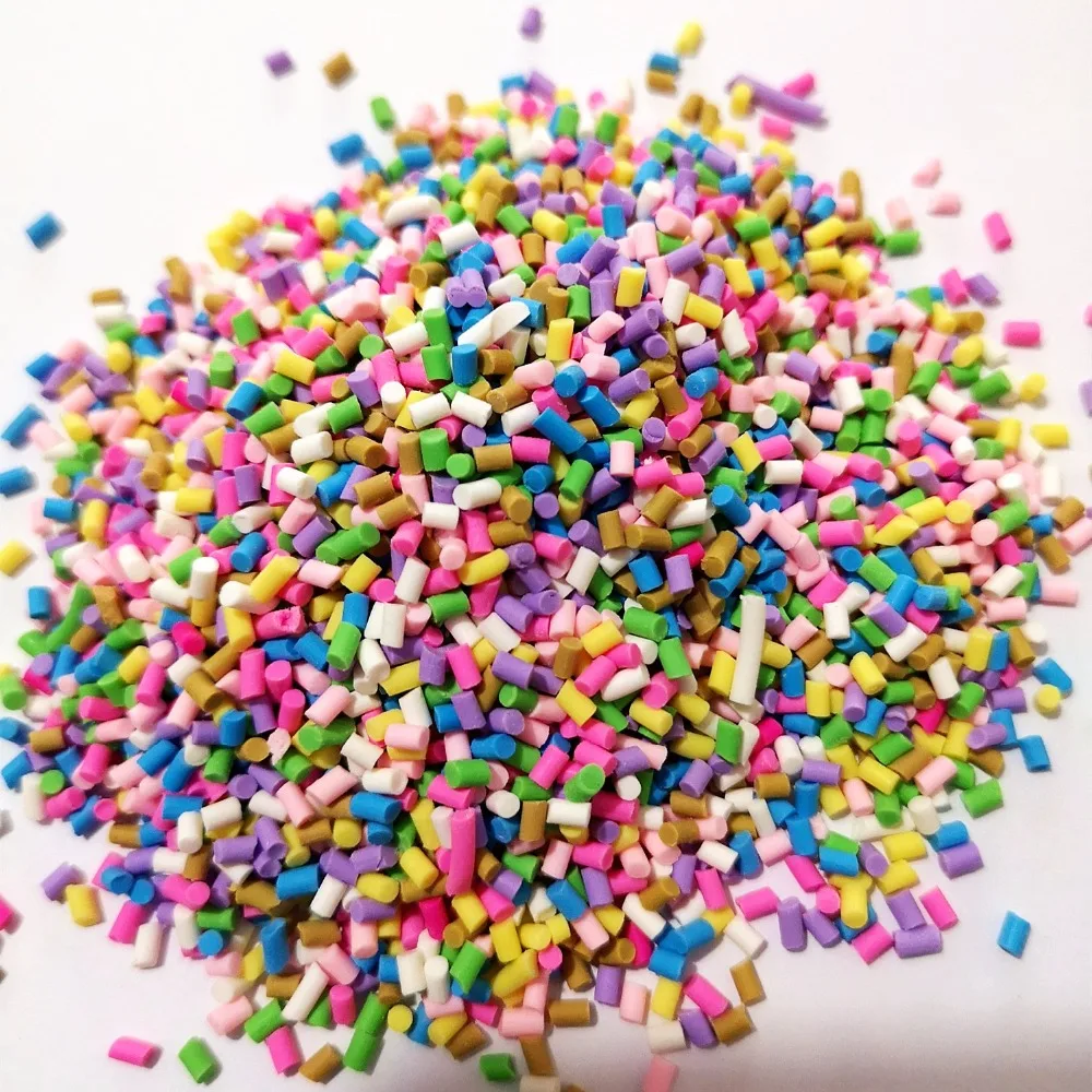 100g DIY Polymer Clay Fake Candy Sweets Sugar Sprinkle Decorations for Fake Cake Dessert Simulation Food Dollhouse Gifts