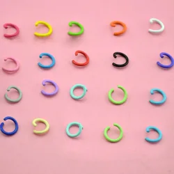 100pcs/lot 1.2x8mm Colorful Metal DIY Jewelry Findings Open Single Loops Jump Rings & Split Ring for jewelry making