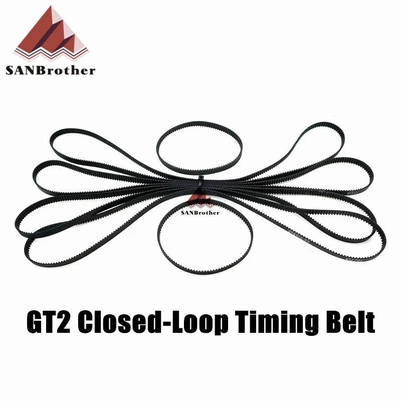 GT2 Closed Loop Timing Belt Rubber 2GT 6mm 3D Printers Parts 110 112 122 158 200 280 300 400 610 852 mm Synchronous Belts Part