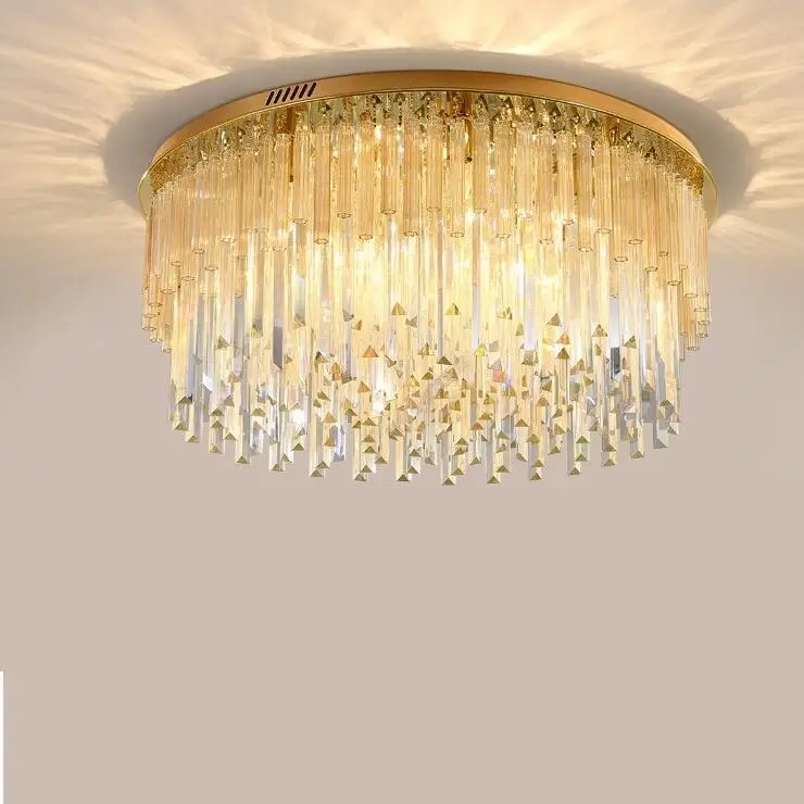 

Crystal LED Ceiling Lighting Fixtures Round Lamparas De Techo Bedroom Plsfonnier Ceiling Lamps For Living Room Plafonnier