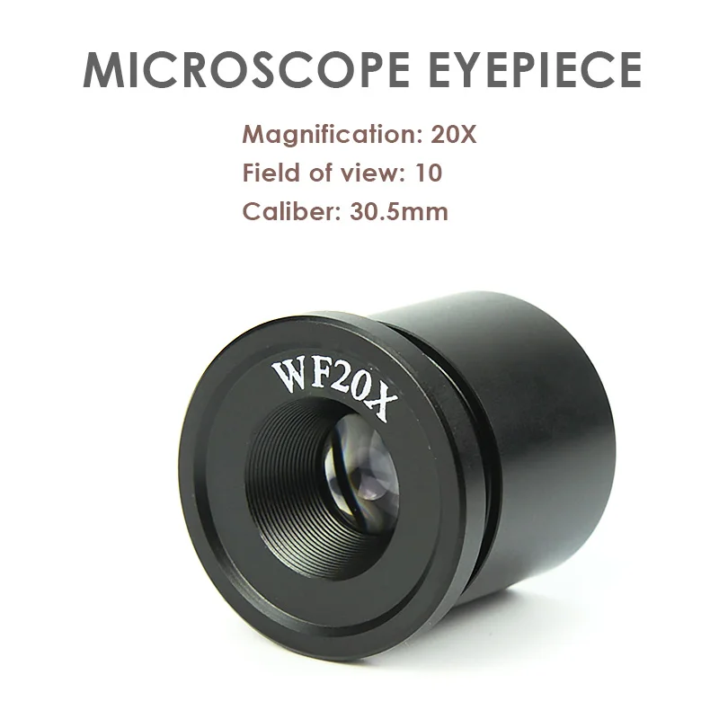 2 PCS กล้องส่องทางไกลกล้องจุลทรรศน์สเตอริโอ WF20X กล้องจุลทรรศน์เลนส์กว้างมุมเลนส์30.5มม.อินเทอร์เฟซการติดตั้ง