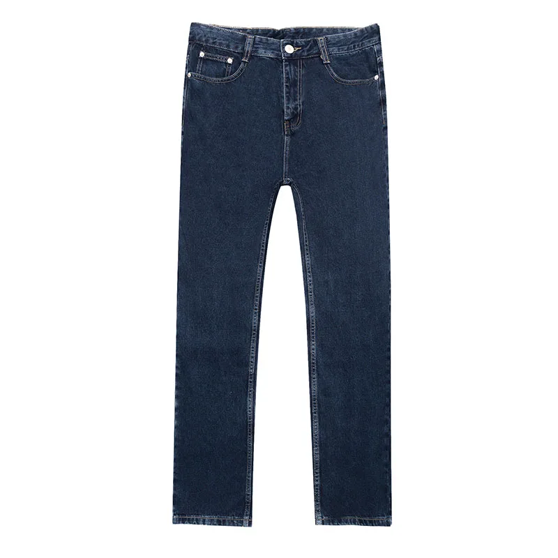 2021 New 100% Cotton Nam Businees Quần Jean Nam Cổ Điển Dài Màu Xanh Denim Quần Mùa Xuân, Mùa Thu Nam Thương Hiệu Thông Thường Fit size 28-42