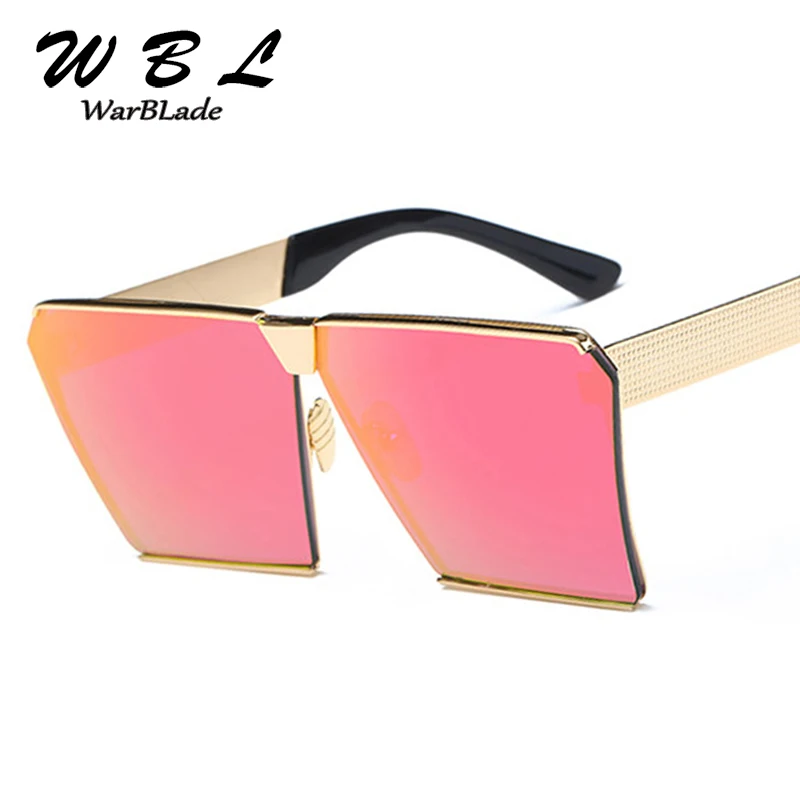 

WarBLade Women Sunglasses Brand Designer Unique Square Oversize Sun Glasses Shield UV400 Womens Vintage Metal Eyeglasses Frames