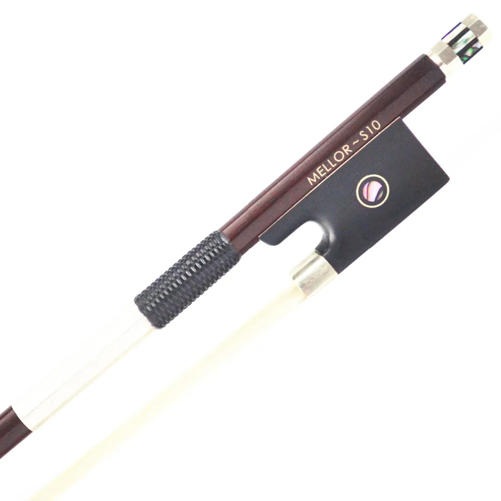 5 Stars IPE Wood Violin Bow 4/4 Size Straight Natural Horsehair Warm Clear Sound MELLOR Solo Level S10 Violin Parts Accessories