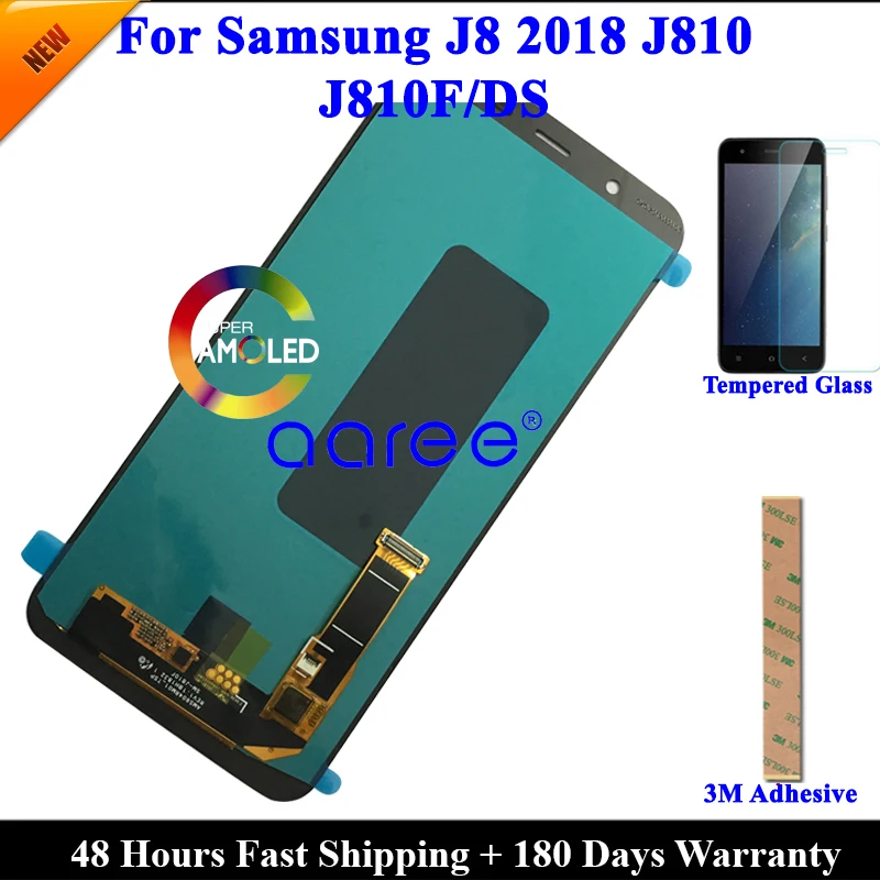 100% Super AMOLED LCD For Samsung J8 2018 LCD J810 LCD For Samsung J8 2018 J810 LCD Screen Touch Digitizer Assembly