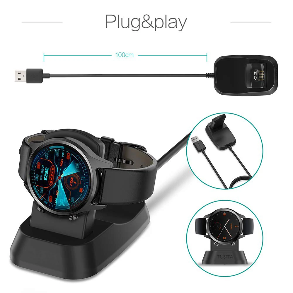 Portable Charging Cradle Charger Dock Charger Cable For Ticwatch C2/ E2 S2 Smart Watch Accessories