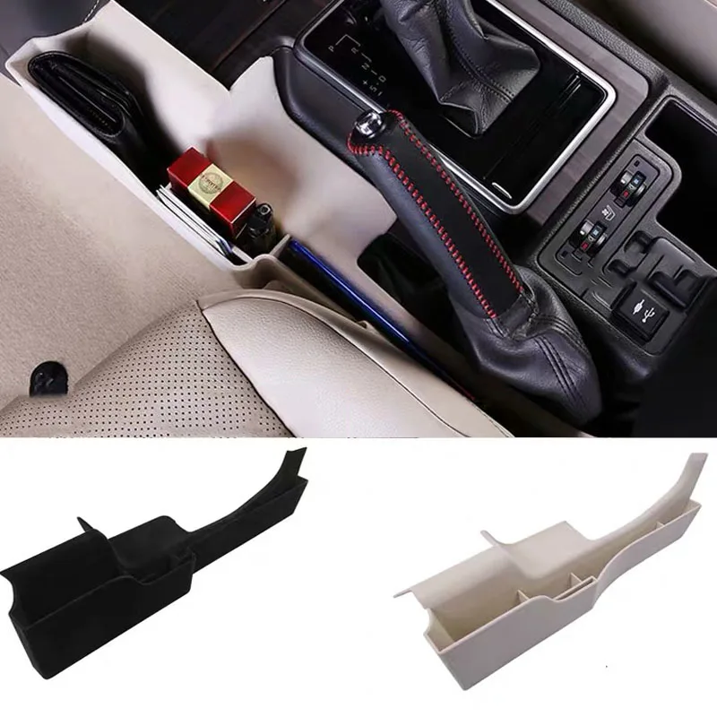 

2010-2019 Black Beige Car Interior Central Gear Storage Box Organizer Phone Holder Bracket For Toyota Land Cruiser Prado 150