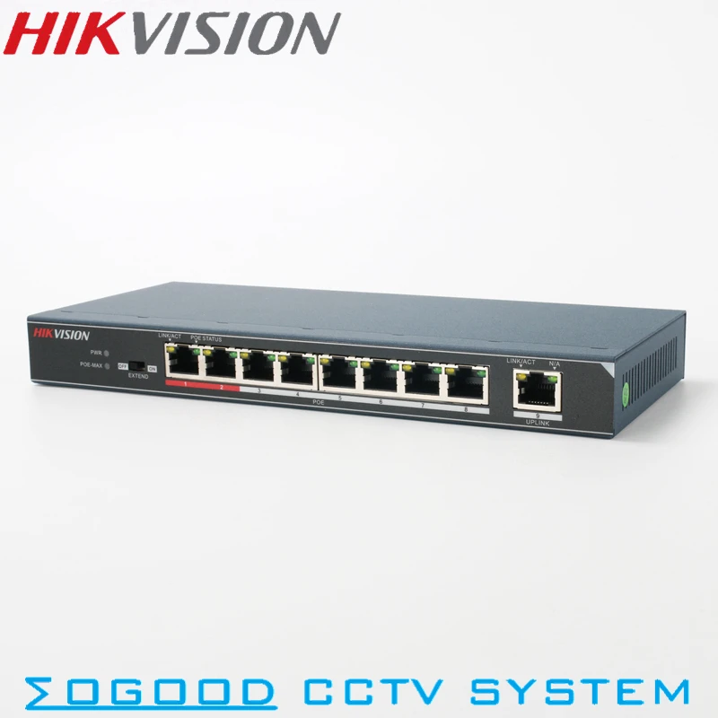 

Hikvision DS-3E0109P-E Unmanaged 8 Pports PoE Switch 10/100 Mbps and 1 Up-Link Port For 8CH NVR and IP Cameras