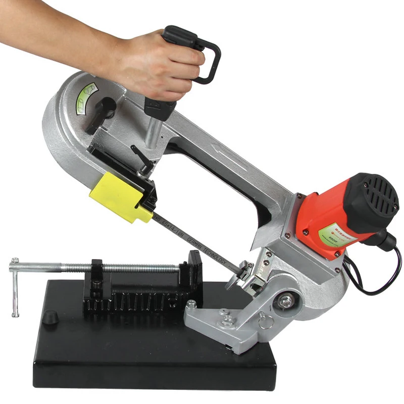 Electric Band Saw Machine Portable Small Woodworking Metal Wood Processing Hand Saw Carpentry Powerful Cutting Machine DLY-100