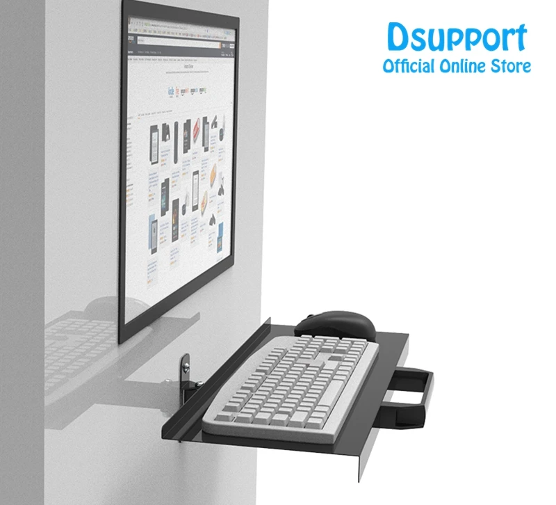 Bandeja de teclado dobrável montada na parede, suporte da bandeja, nova vinda, tamanho 65*21cm