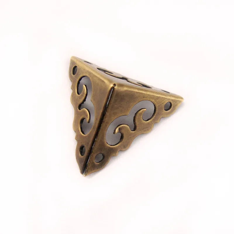 Hollow Brass Corner,Luggage Case Wooden Box Mini Copper Corners Brackets Decor Cover Furniture Triangular Protector,2cm,20Pcs