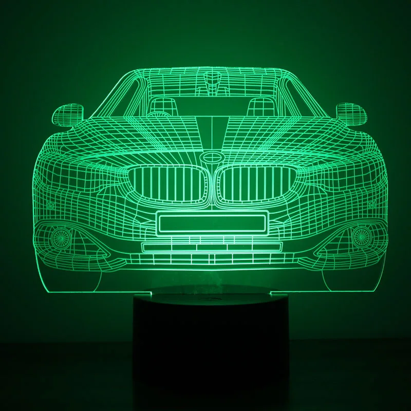 New Bmw 3d Colorful Led Small Night Light Smart Home Usb Power Atmosphere Child Toy 3d Light Fixtures Usb Led Kids Lamp