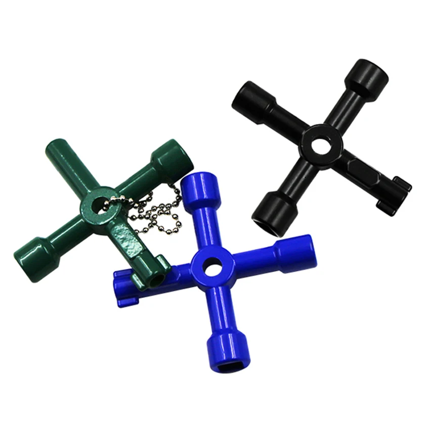 Llave triangular Universal multifunción, 4 vías, llave de fontanero, radiadores de purga de gabinete, Medidor eléctrico de Gas